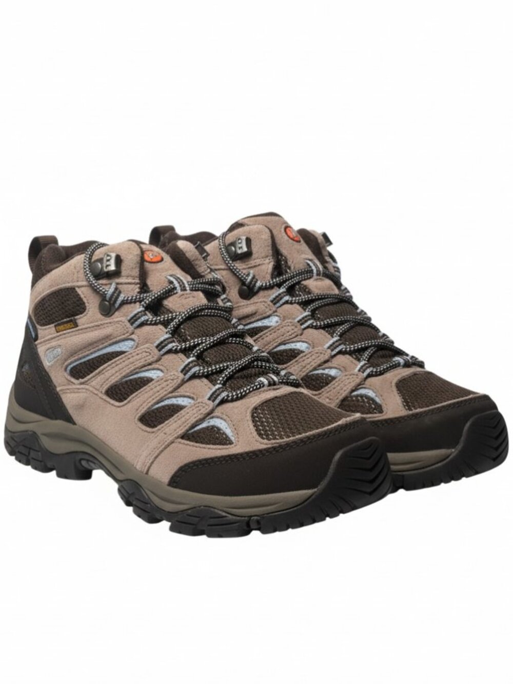 MERELL Women’s Vibram Brown Hiking Boots with Light Blue Accents Size 5
